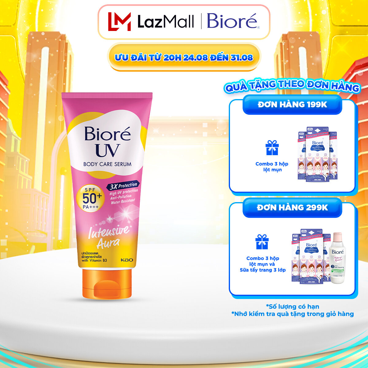 Serum Chống Nắng Dưỡng Thể Kháng Bụi - Sáng Da Mịn Màng Bioré 50ml ( Bao bì thay đổi từng đợt nhập )