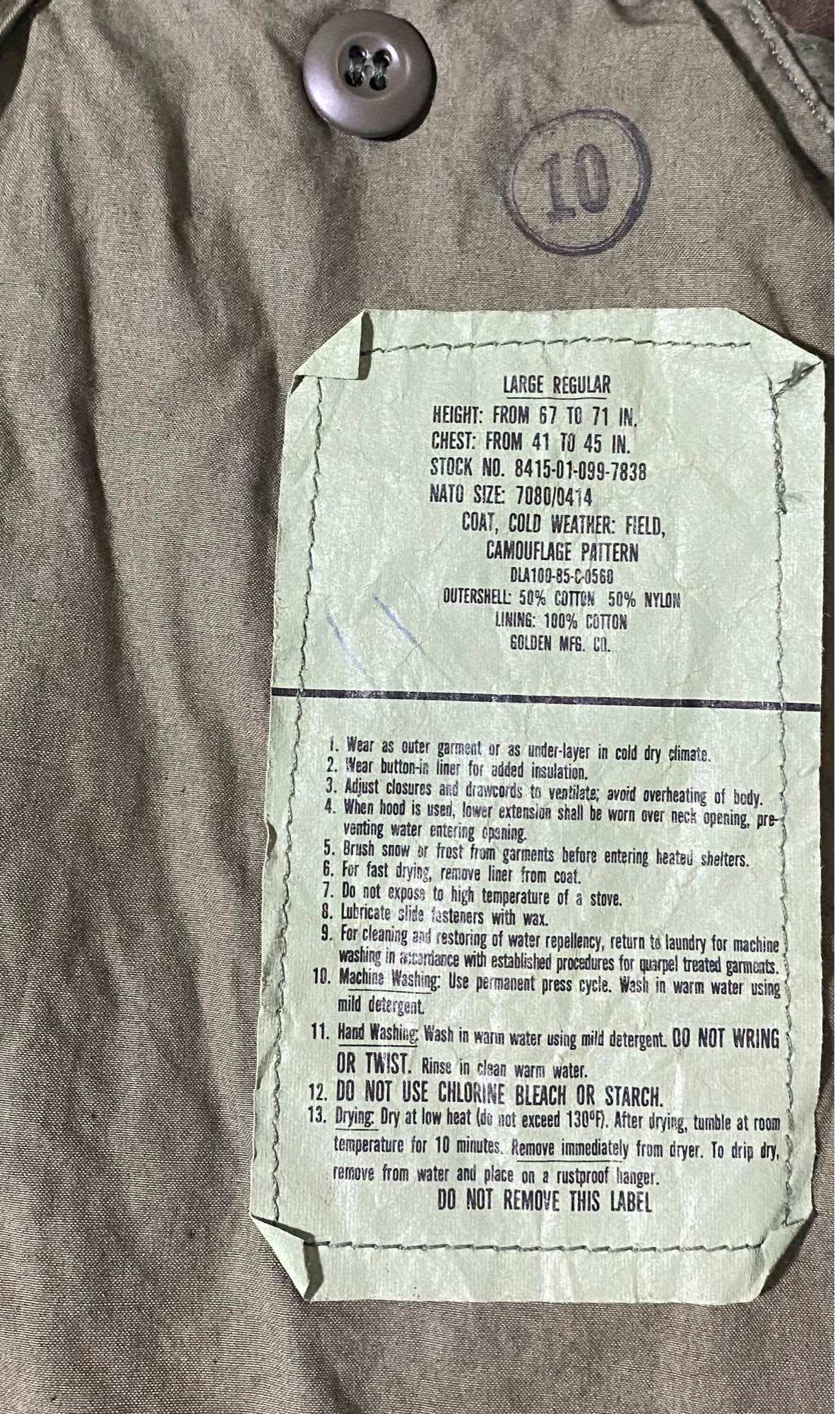 ÁO KHOÁC- M65 JACKET USA - FIELD JACKET MỸ - 82-92KG