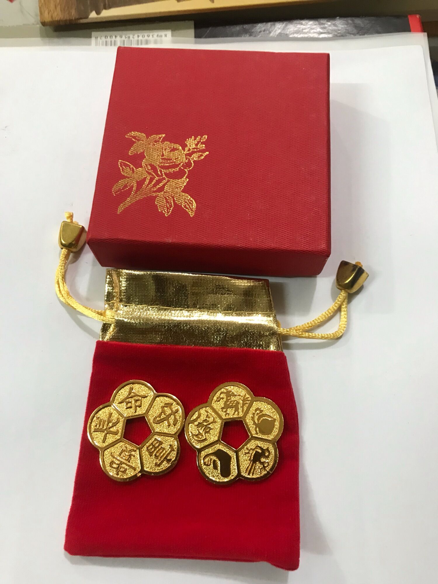 Nhị cát hoa mai mạ vàng 24k
