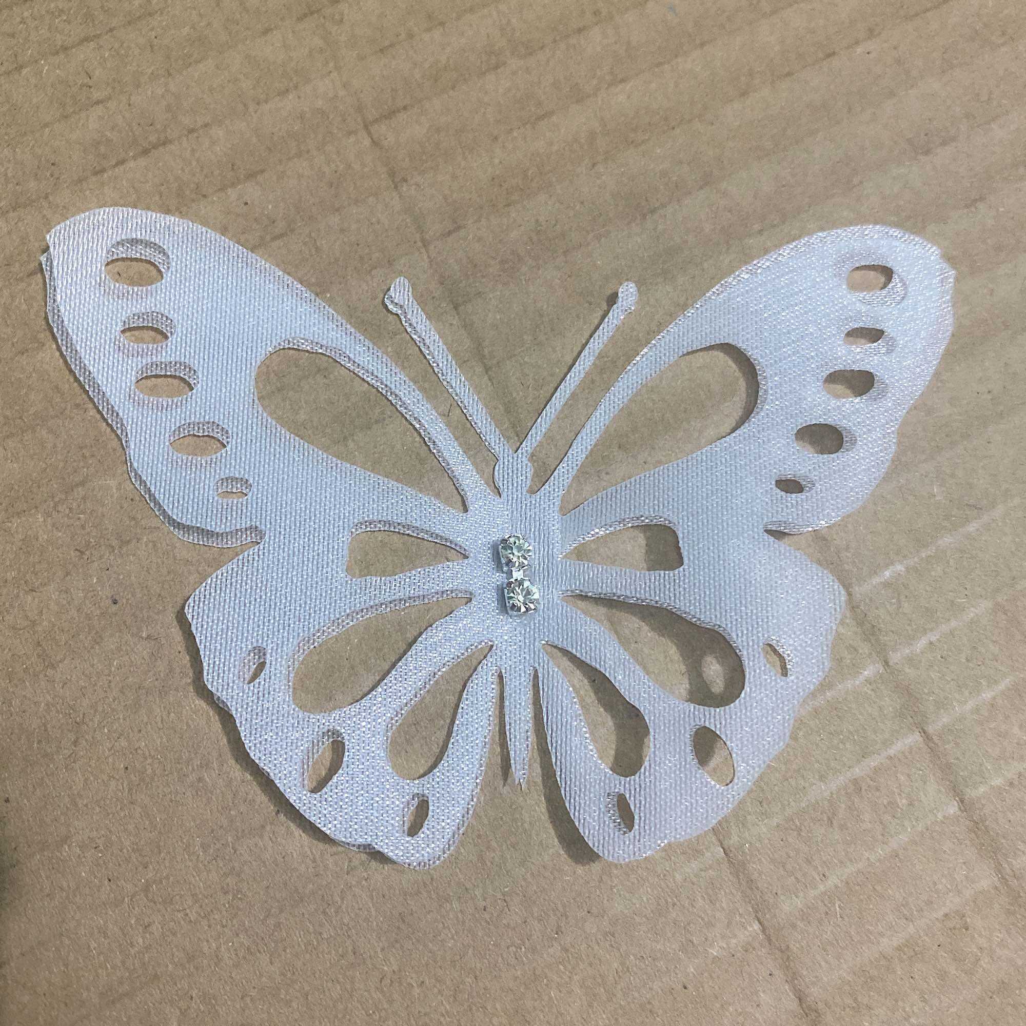 Sét 5 bướm Voan 5.5cm đính đá siêu sáng