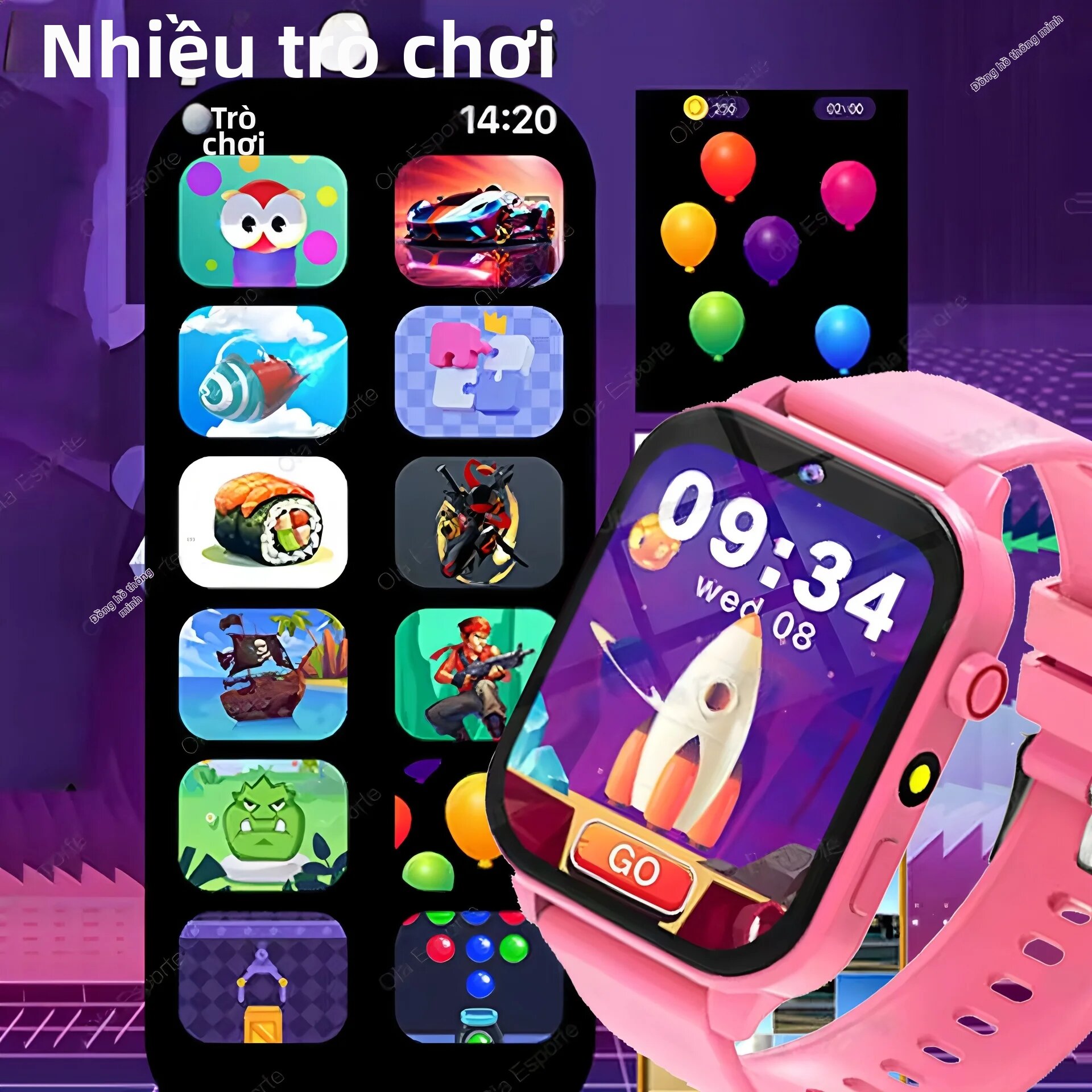Đồng Hồ Thông Minh Dành Cho Trẻ Em Màn Hình HD Âm Nhạc Ánh Sáng Tương Tác Quà Tặng Bé Trai Bé Gái Dành Cho iOS Android Với Trò Chơi Theo Dõi Sức Khỏe Nhắc Nhở Cuộc Gọi