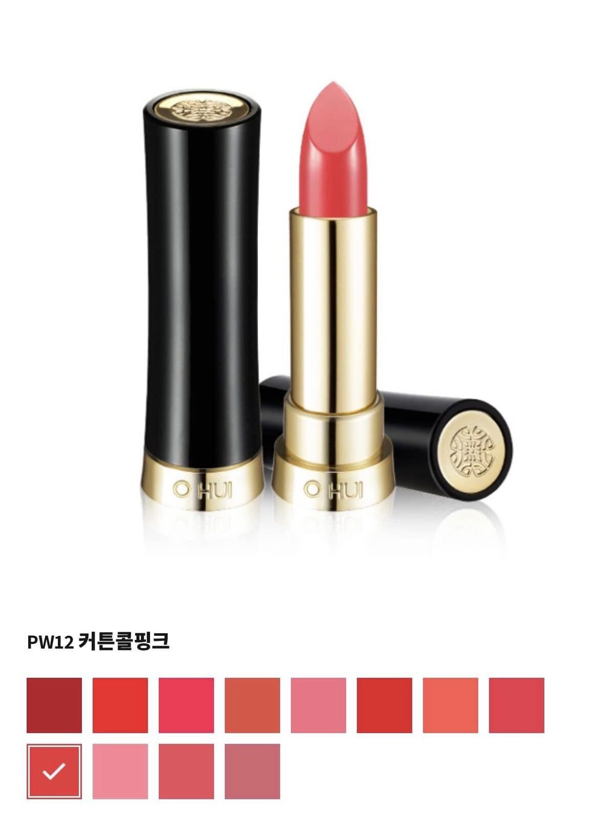 (Son Ohui màu cam hồng -PW12)Son môi OHUI Rouge Real Lipstick 3.5g