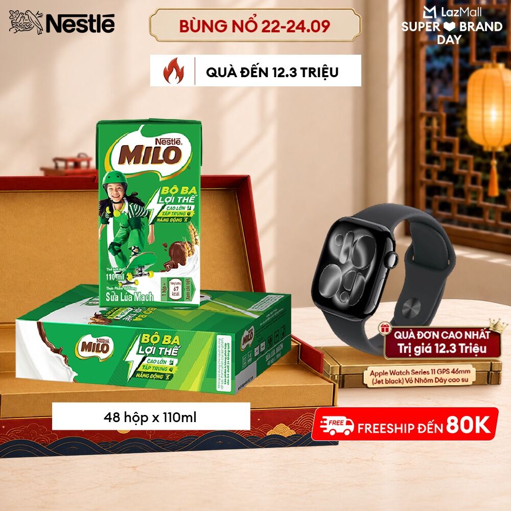[FREESHIP TOÀN QUỐC] Sữa lúa mạch Nestlé® MILO® thùng 48 hộp x 110ml