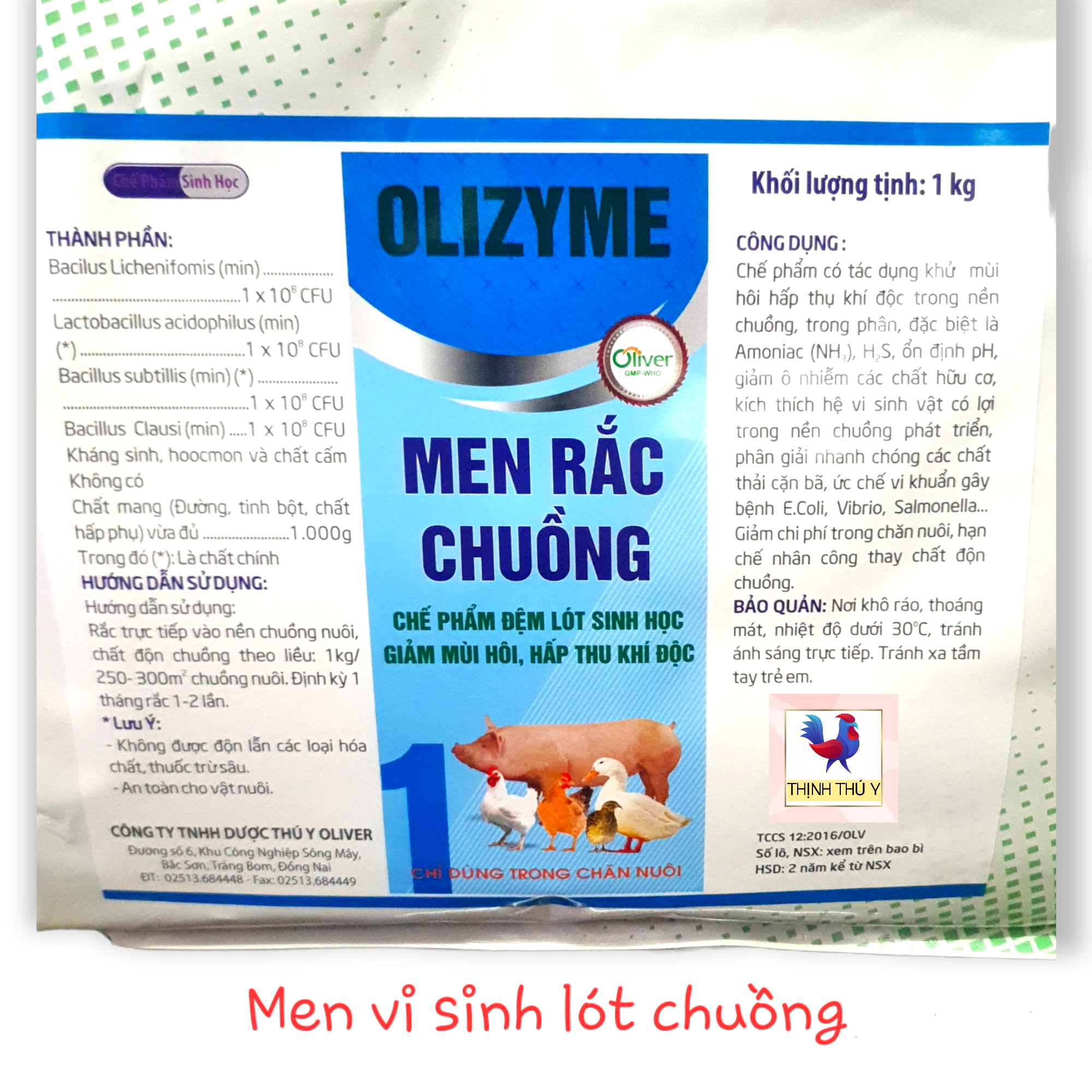 MEN RẮC CHUỒNG (1kg) - Giảm mùi hôi và khử độc chuồng trại, nhanh phân hủy chất thải, nền chuồng tơi xốp