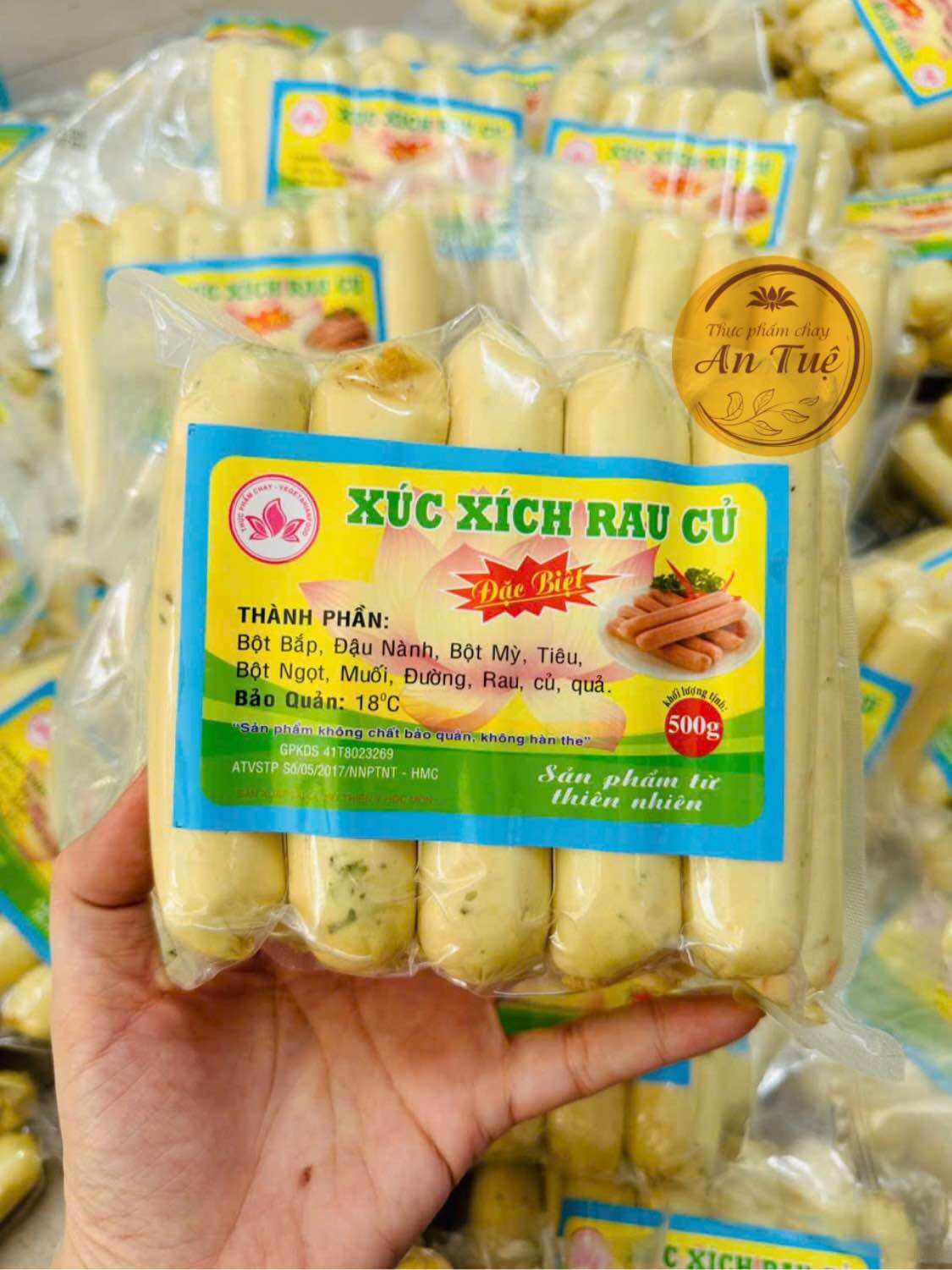 XÚC XÍCH RAU CỦ CHAY 500G/ hàng lạnh chỉ ship nội thành TP HCM/ TPC AN TUỆ