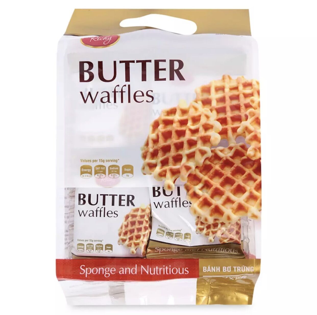 [HCM][12 gói] BÁNH BƠ TRỨNG RICHY BUTTER WAFFLES 180gr