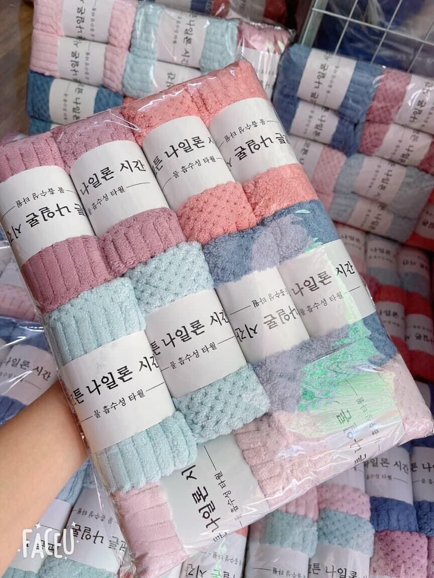 Set 10 khăn mặt hạt gạo , mềm mịn, siêu thấm hút hút . kích thước 30x50
