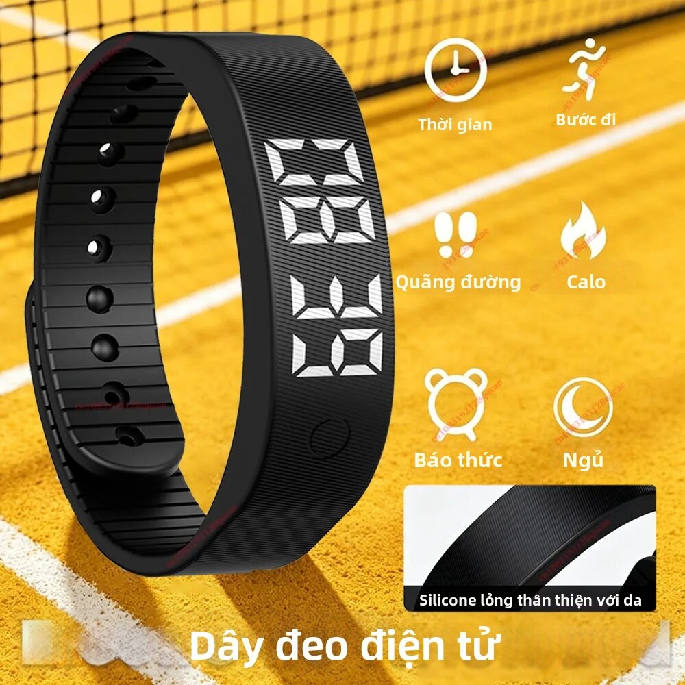Đồng Hồ Thông Minh Báo Thức Rung Dành Cho Người Ngủ Sâu, Báo Thức Im Lặng, Dây Đeo Cổ Tay Có Thể Điều Chỉnh Với Chức Năng Theo Dõi Giấc Ngủ Dành Cho Nam Nữ HW12