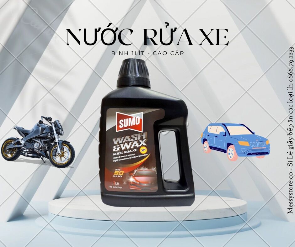 Nước rửa xe ô tô xe máy máy cày 1000ml sumo xe bảo vệ sơn chống rỉ set bóng sạch như mới