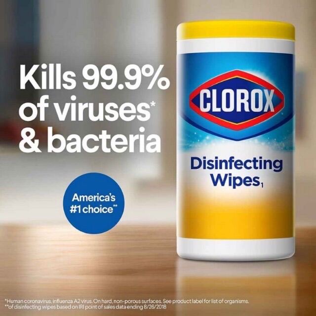 Khăn Ướt Diệt Khuẩn Clorox Disinfecting Wipes 85 tờ