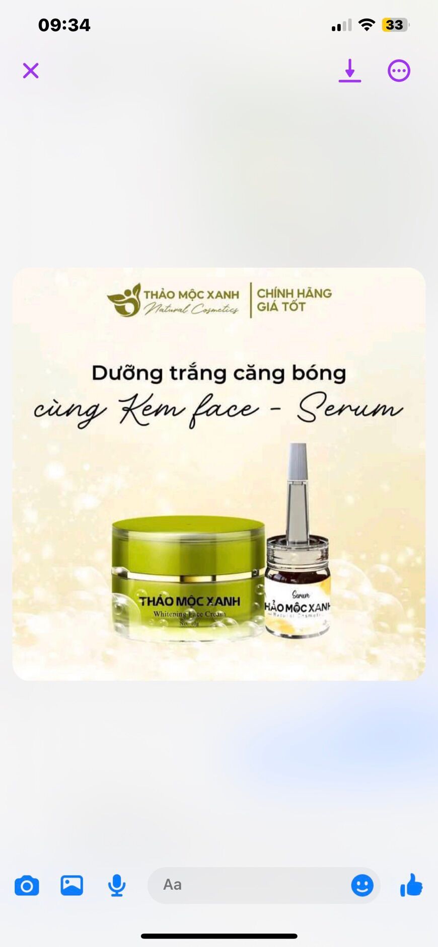 Combo Kem Face Thảo Mộc Xanh + 1 Serum Vàng