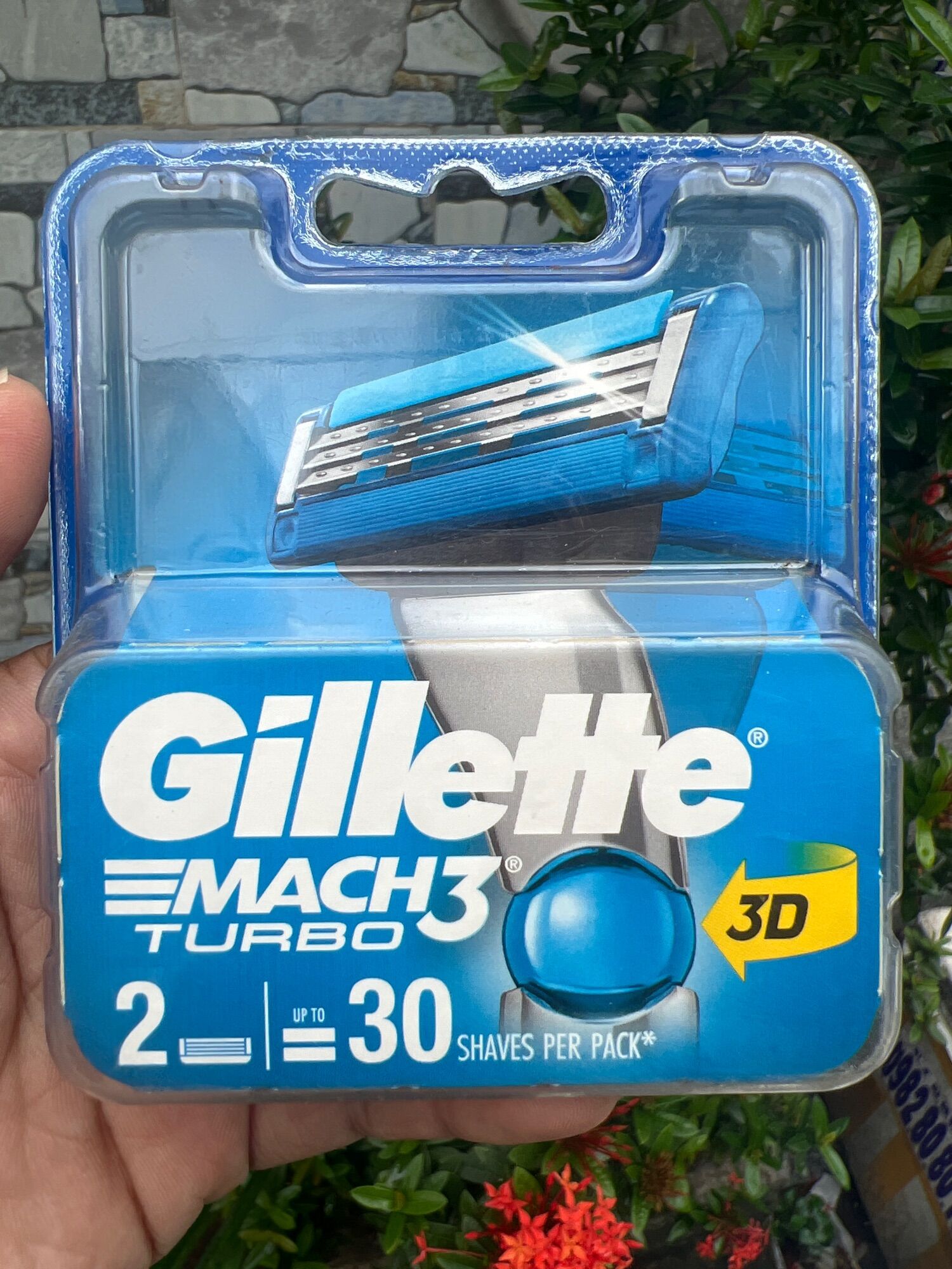 vỉ 2 lưỡi gillette mach3 turbo.