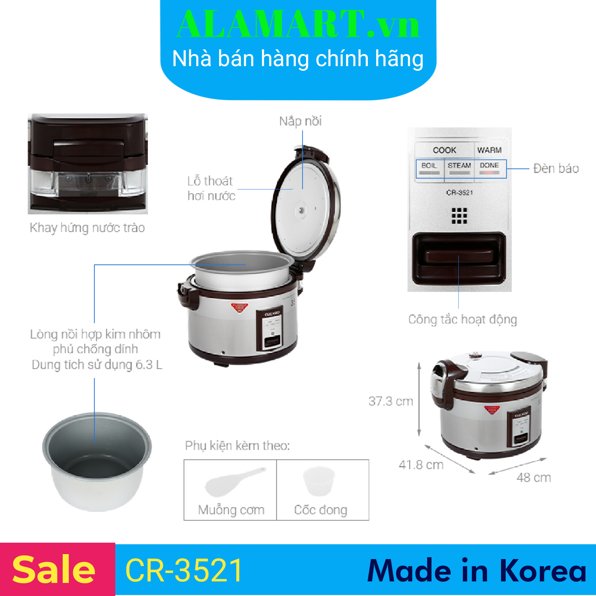 [HCM]Nồi cơm điện Cuckoo 6.3 lít CR-3521
