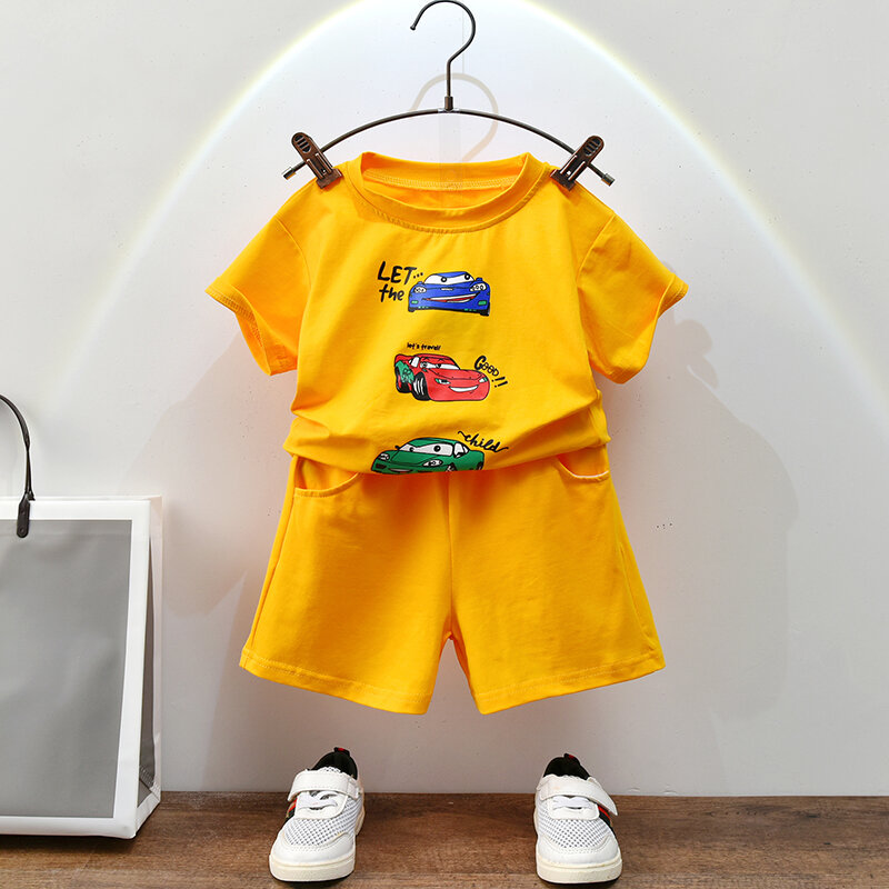 Bộ trang phục mùa hè thông thường cho trẻ em: Quần áo cotton có hoa văn hoạt hình Anemora Thích hợp cho bé trai và bé gái từ nhiều tuổi khác nhau