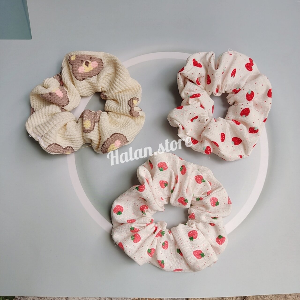Cột tóc vải,buộc tóc vải hình trái cây,hình gấu