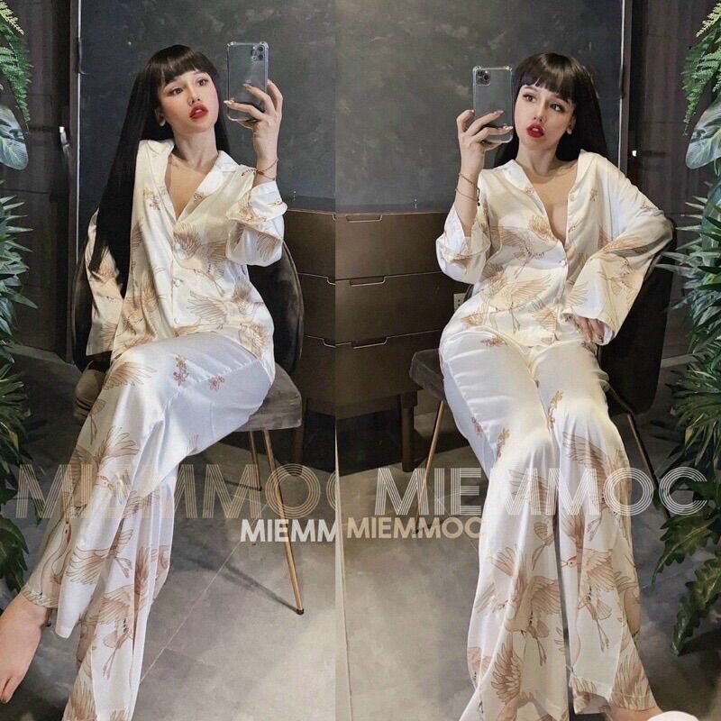 Pijama tiểu thư thiết kế lụa latin cao cấp mềm mịn
