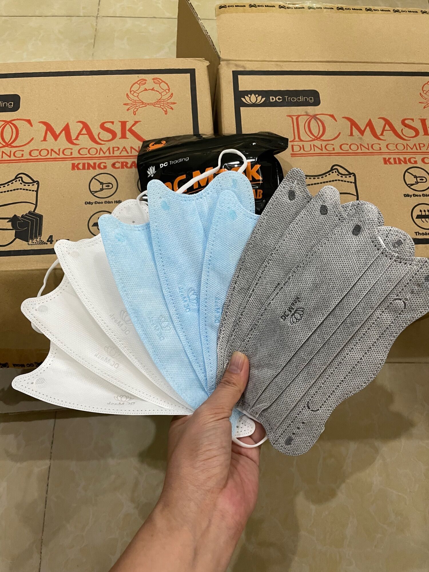 Set 50 chiếc (5gói) khẩu trang king crab (cua) hãng Dũng Công