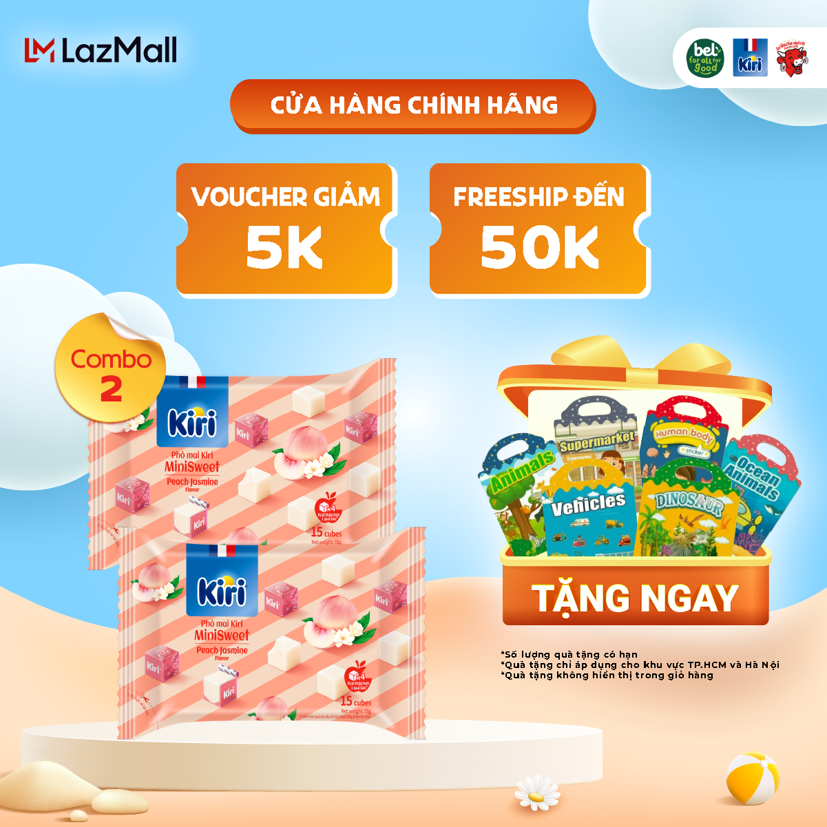 Combo 2 Phô mai Kiri vị đào hoa nhài 15C 78g