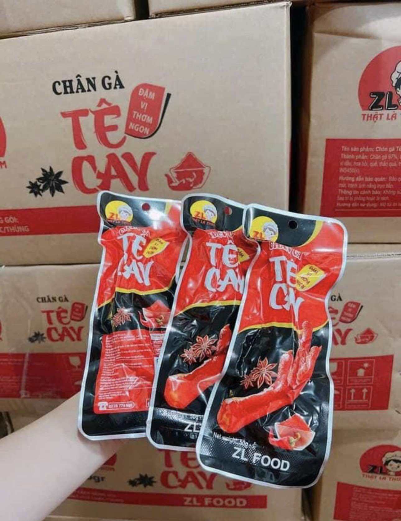 Combo 10 gói chân gà Tê Cay siêu to 50gr