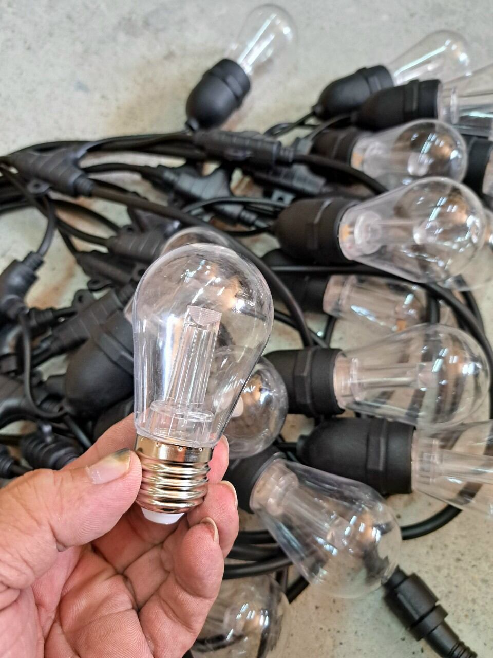 Combo 10m dây đúc 20 đui+20 bóng led kiểu Edison trang trí