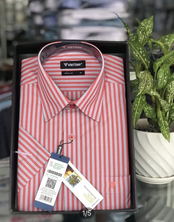 [SALE] Aó sơ mi Việt Tiến ngắn tay hàng chính hãng công ty