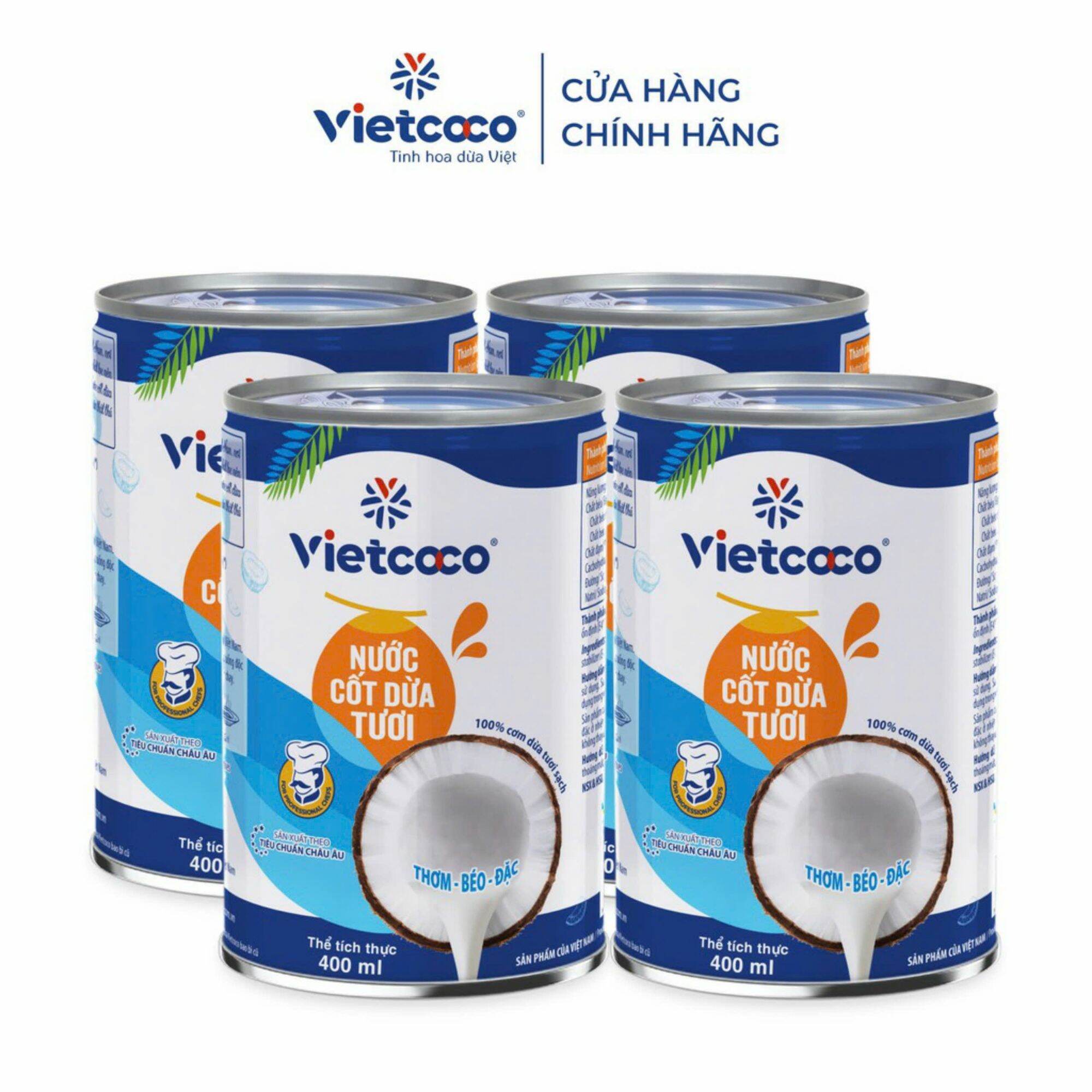 Nước cốt dừa tươi vietcoco 400ml, date mới nhất