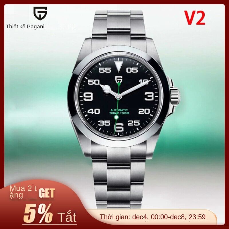 Đồng Hồ Đeo Tay Cơ Khí Tự Động Sang Trọng Dành Cho Nam Pagani Design Pd-1692 Với Khả Năng Chống Nước 20bar, Mặt Kính Sapphire, Dây Và Vỏ Bằng Thép Không Gỉ, Tính Năng Lịch Đầy Đủ, Chống Sốc, Tay Phát Sáng, Chức Năng Của Thợ Lặn