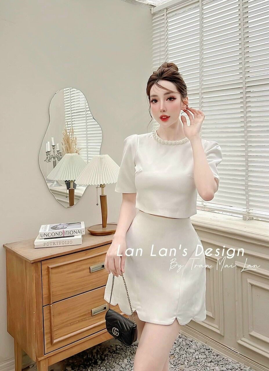 Set áo croptop chân váy A