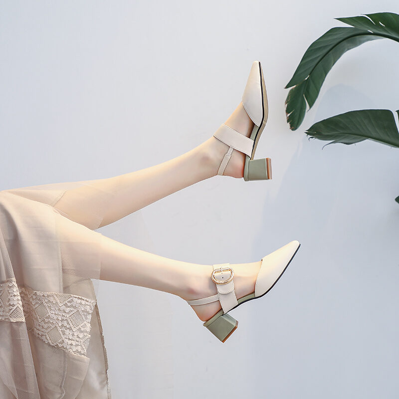 Giày Cao Gót Nữ 2021 Năm Mẫu Mới Mùa Thu Nhiều Kiểu Phối Đồ Gót Vừa Đầu Nhọn Cổ Tích Buổi Tối Và Buổi Tối Nhẹ Nhàng Với Váy Đế Thô Giày Nữ thumbnail