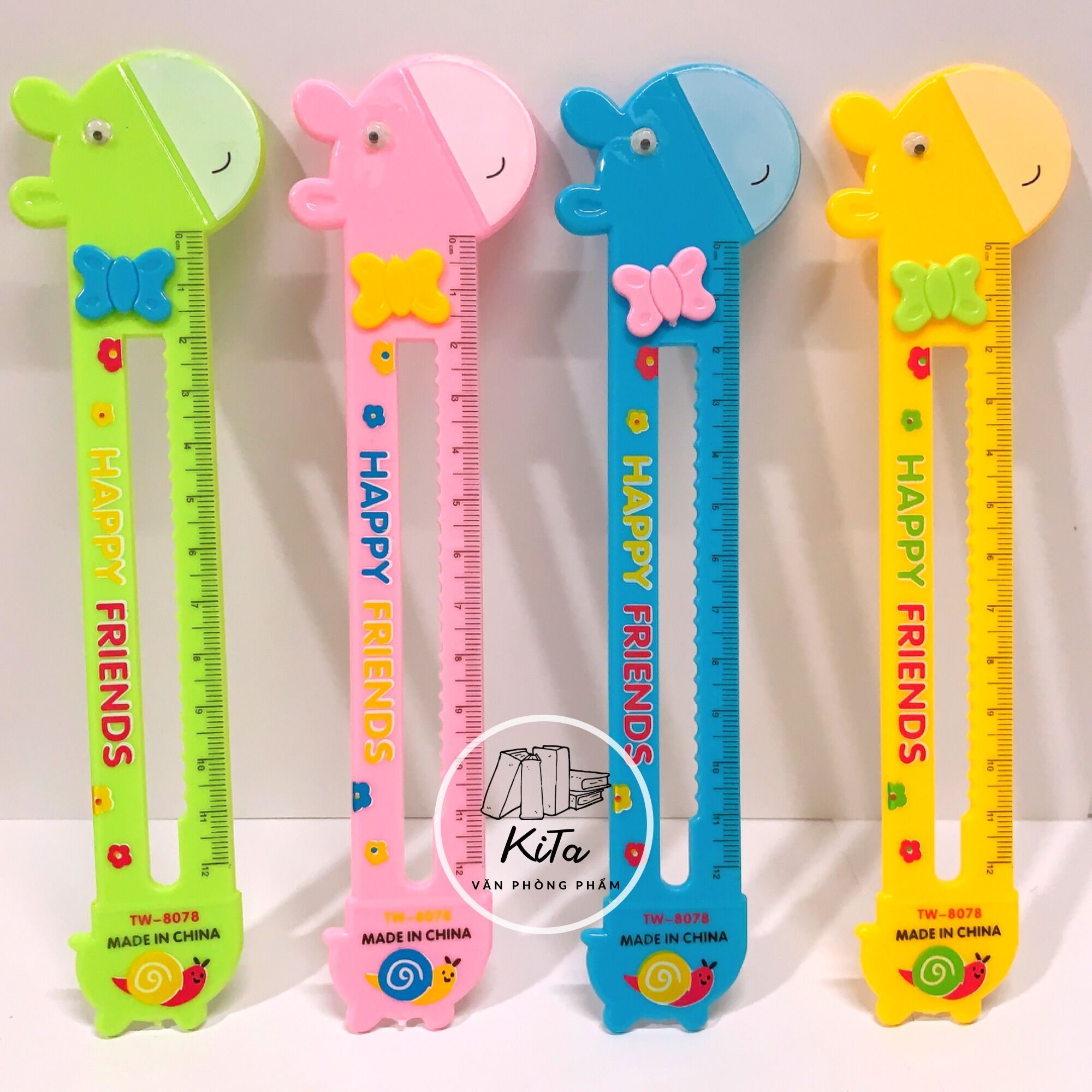 Thước kẻ nhựa kiểu con hươu 15cm