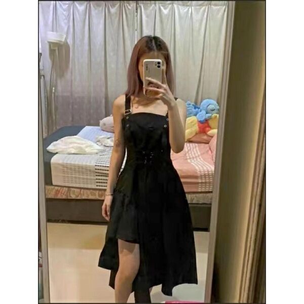 Set váy yếm kèm áo sơ mi crotop & cà vạt có bigsize