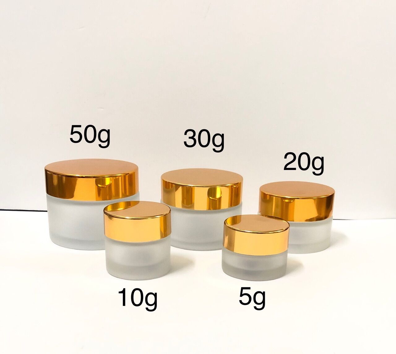 Hủ face thuỷ tinh nắp vàng 5gr-10gr-20gr-30gr-50gr