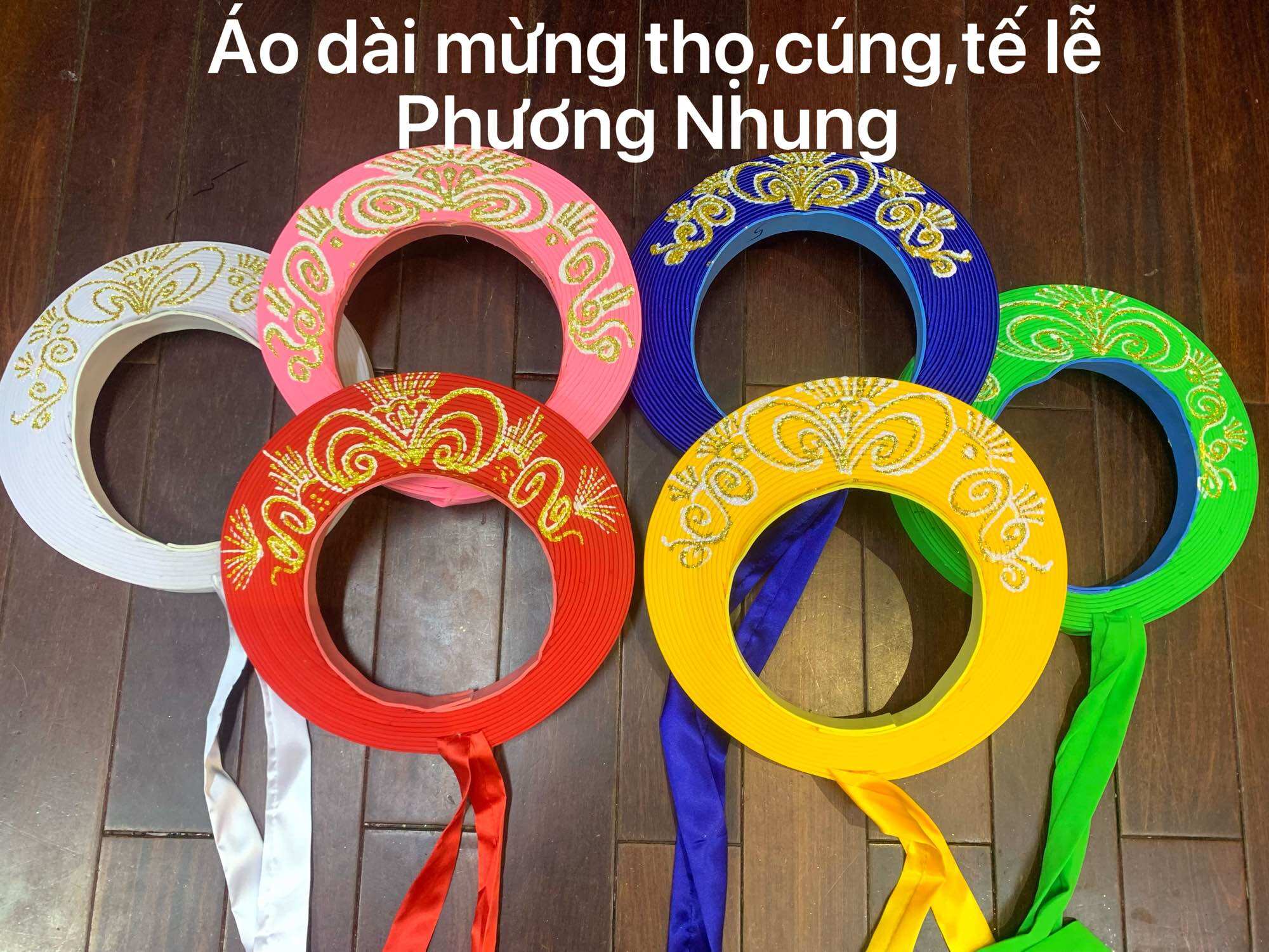 Khăn xếp tế lễ,dâng hương,hầu đồng,mừng thọ nữ vẽ kim tuyến cao cấp(chất liệu xốp cao su nhẹ,êm,bền)