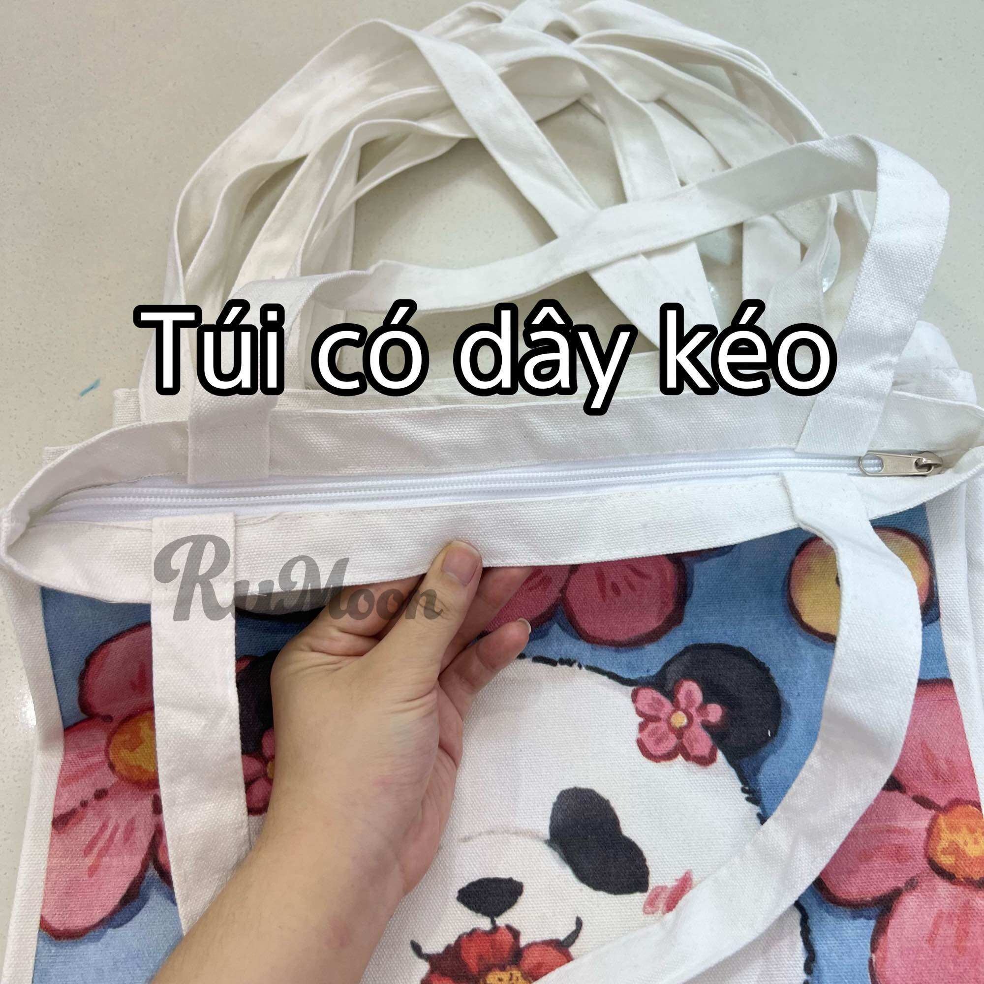 [Sẵn] Túi Tote Canvas Gấu Trúc Panda Đỉnh lưu (Hoahoa, Fubao,...)