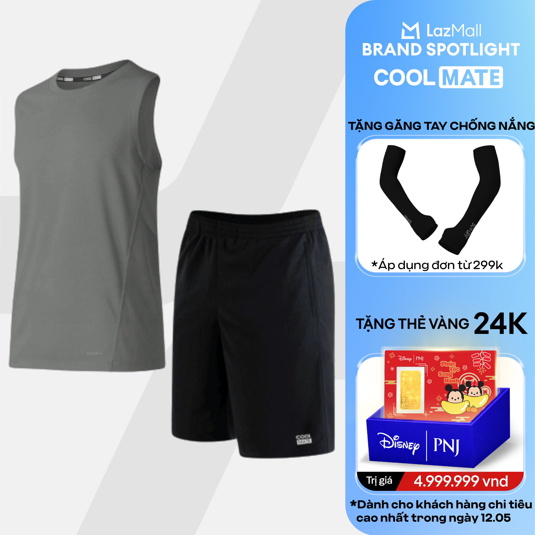 [DUY NHẤT 12.05 TẶNG QUÀ ĐƠN TỪ 299K]Set thể thao nam ProMax S1 Áo sát nách + Quần shorts mềm mại, thoáng khí, nhanh khô logo Coolmate