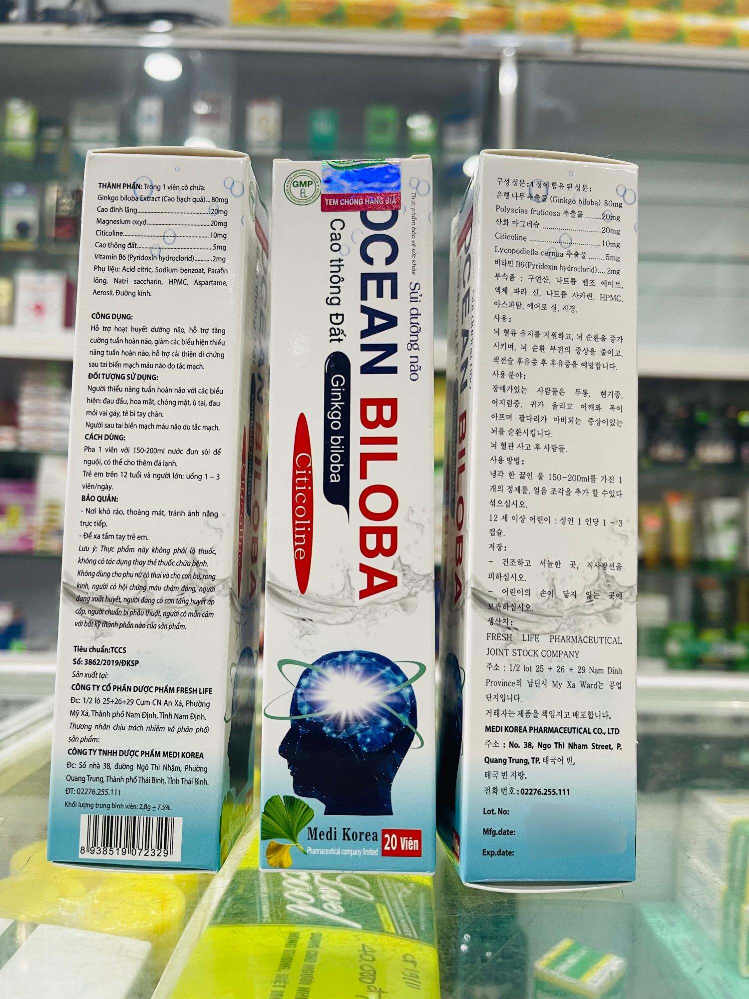 Sủi dưỡng não Ocean Biloba - 20 viên