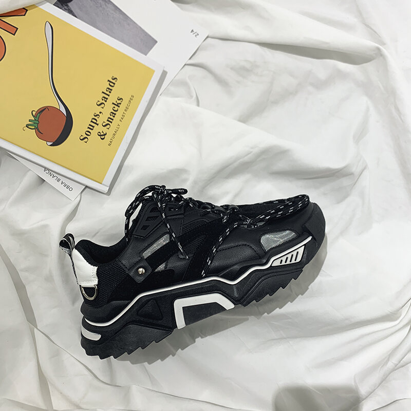 Giày Bố Già Xuân Hè Cho Nam Giày Nổi Tiếng Trên Mạng Siêu Hot Instagram Dễ Phối Cặp Đôi Đế Dày Màu Đen Giày Đế Bằng Thể Thao Giày Sành Điệu Phản Quang