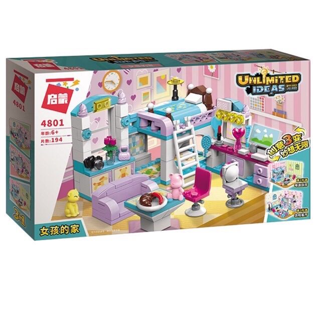 Lắp ráp lego Qman 4801 - Mô hình nhà búp bê hiện đại 3in1