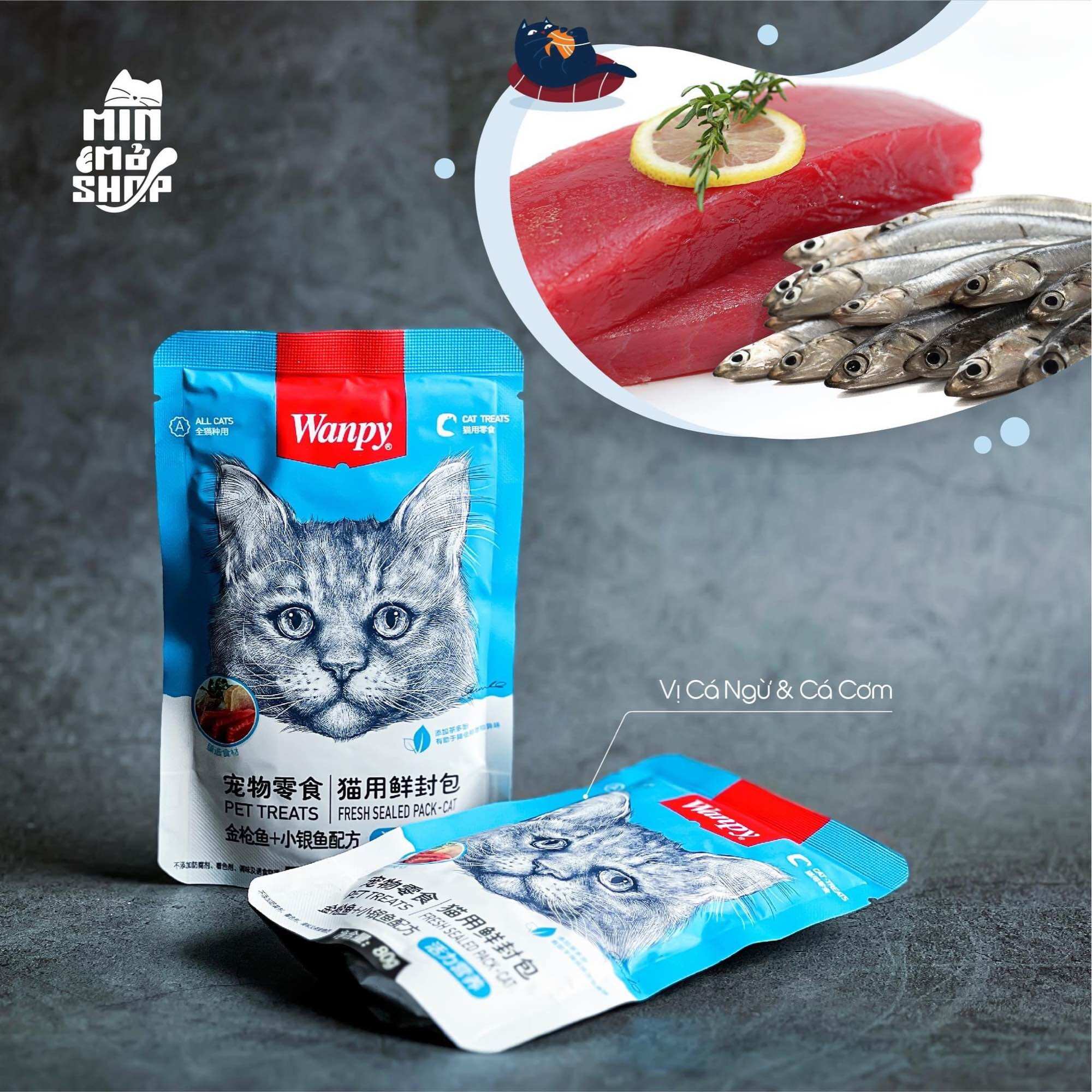 PATE WANPY DẠNG ƯỚT CHO MÈO GÓI 80G
