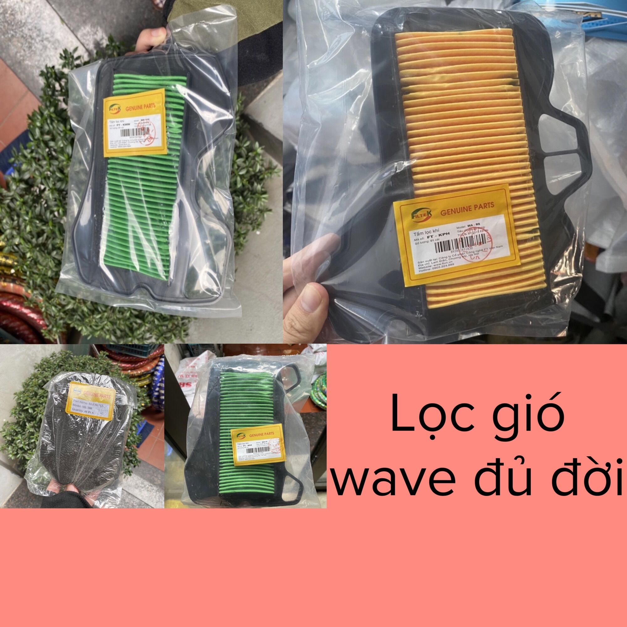 Lọc gió xe wave 110 rsx 110 fi s110 100 50cc alpha nhỏ 2017 2019