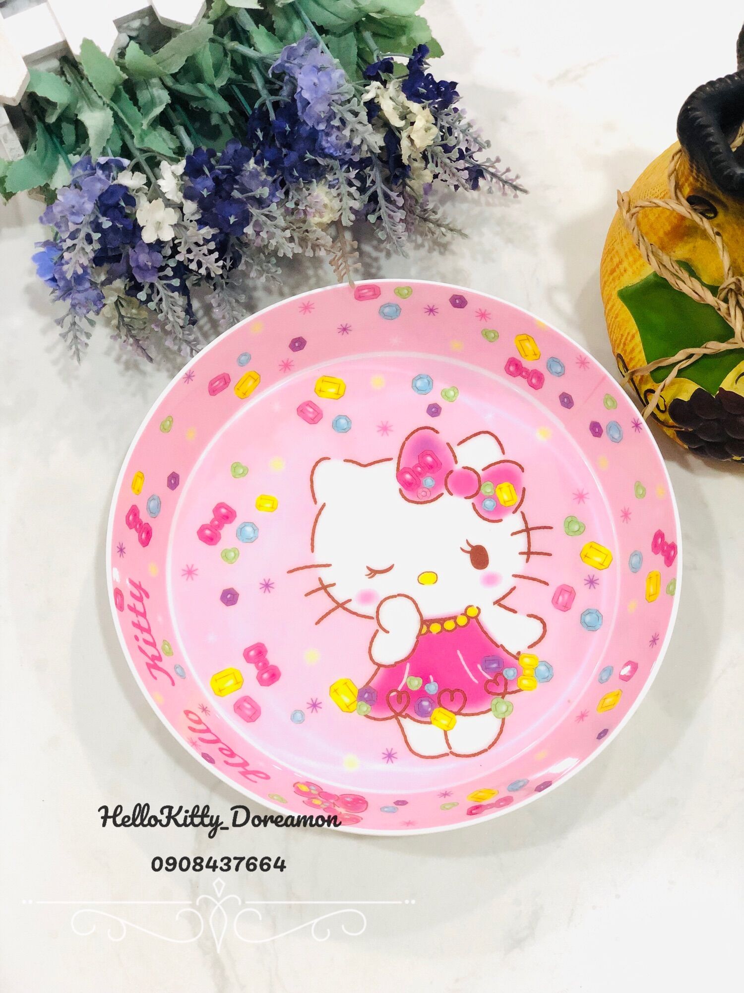 Dĩa tròn sâu lồng HelloKitty Doreamon