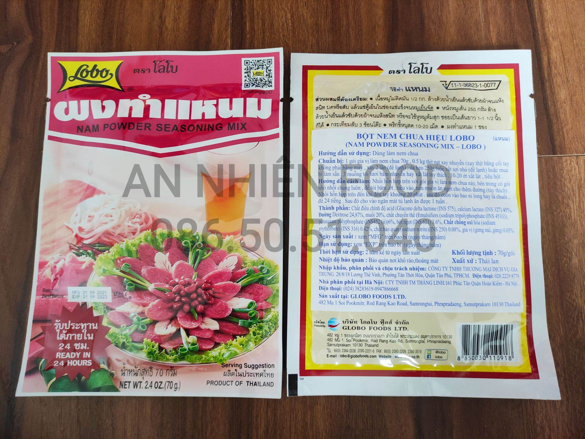 10 Gói Bột Nem Chua Lobo Thái Lan