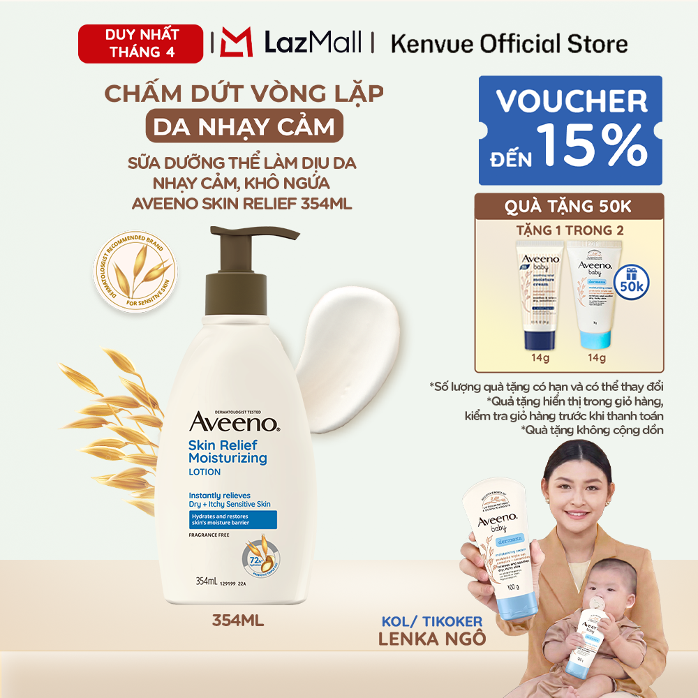 Sữa dưỡng thể làm dịu da Khô Ngứa và Nhạy cảm Aveeno Skin Relief 354ml