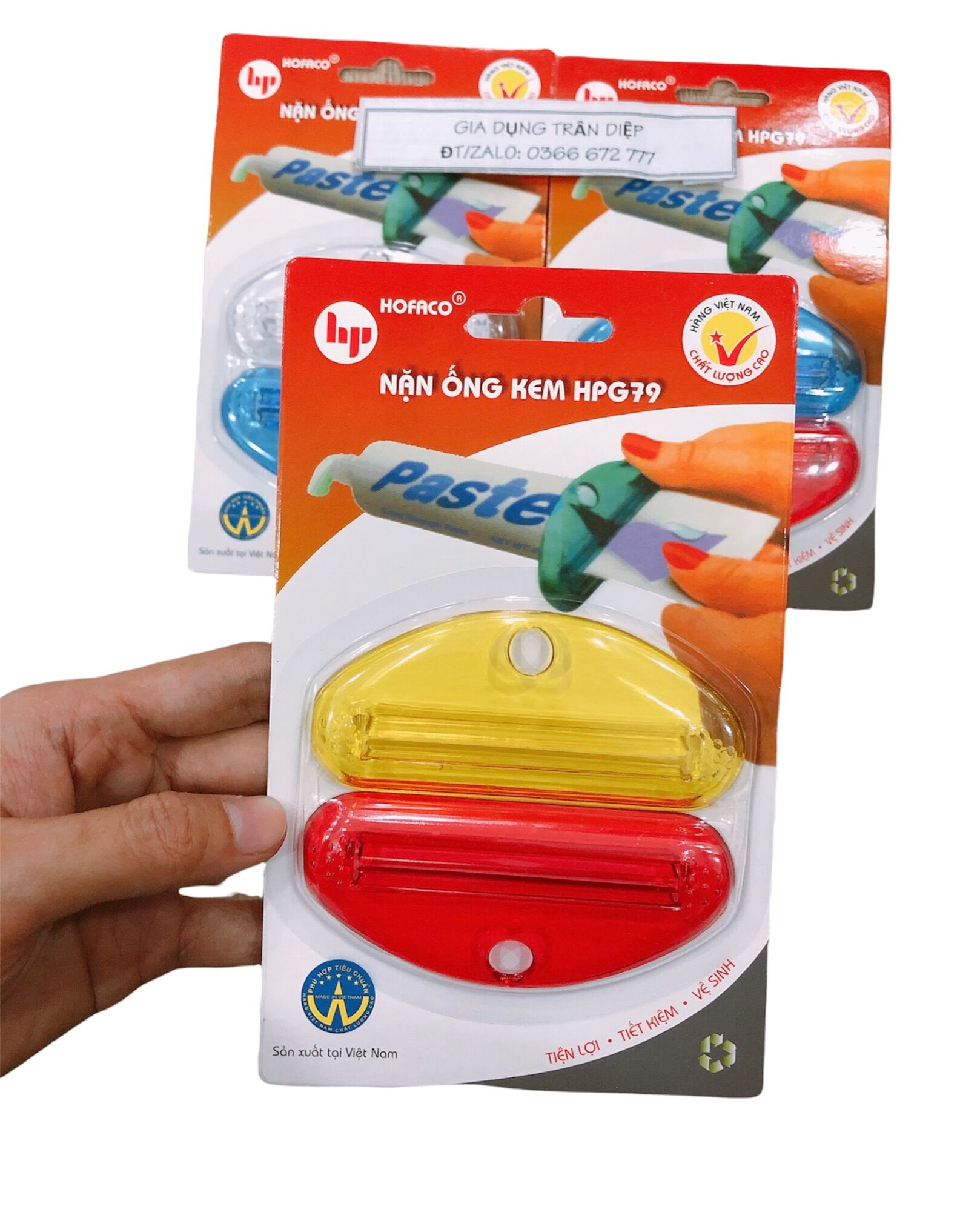 Set 2 ống nặn kem đánh răng hpg179