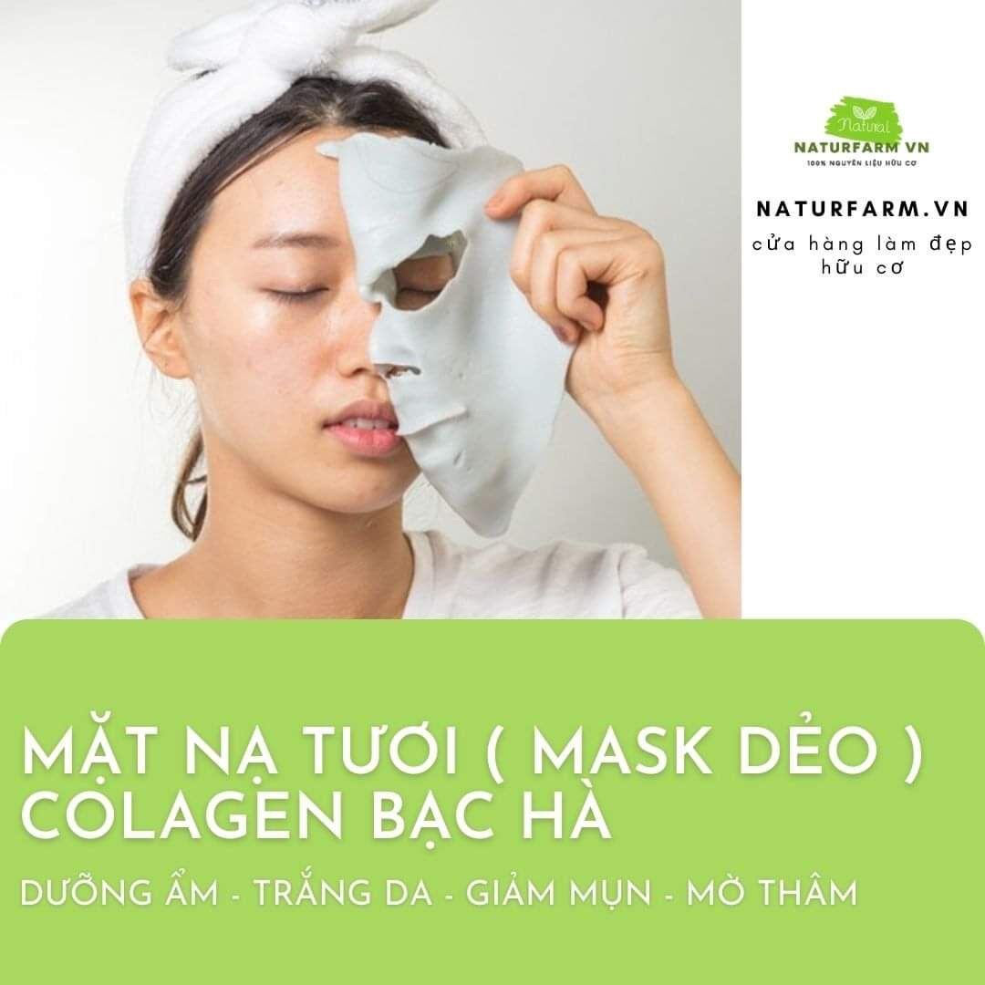 Bột mặt nạ dẻo phục hồi da giảm mụn [ COOL MASK ] [ MÀU XANH BẠC HÀ 100GR ]