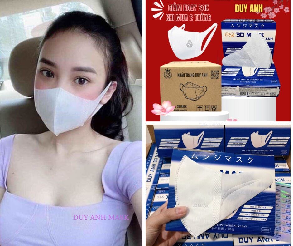 Lẻ 1 túi (gồm 10 cái) khẩu trang 3D Duy Anh