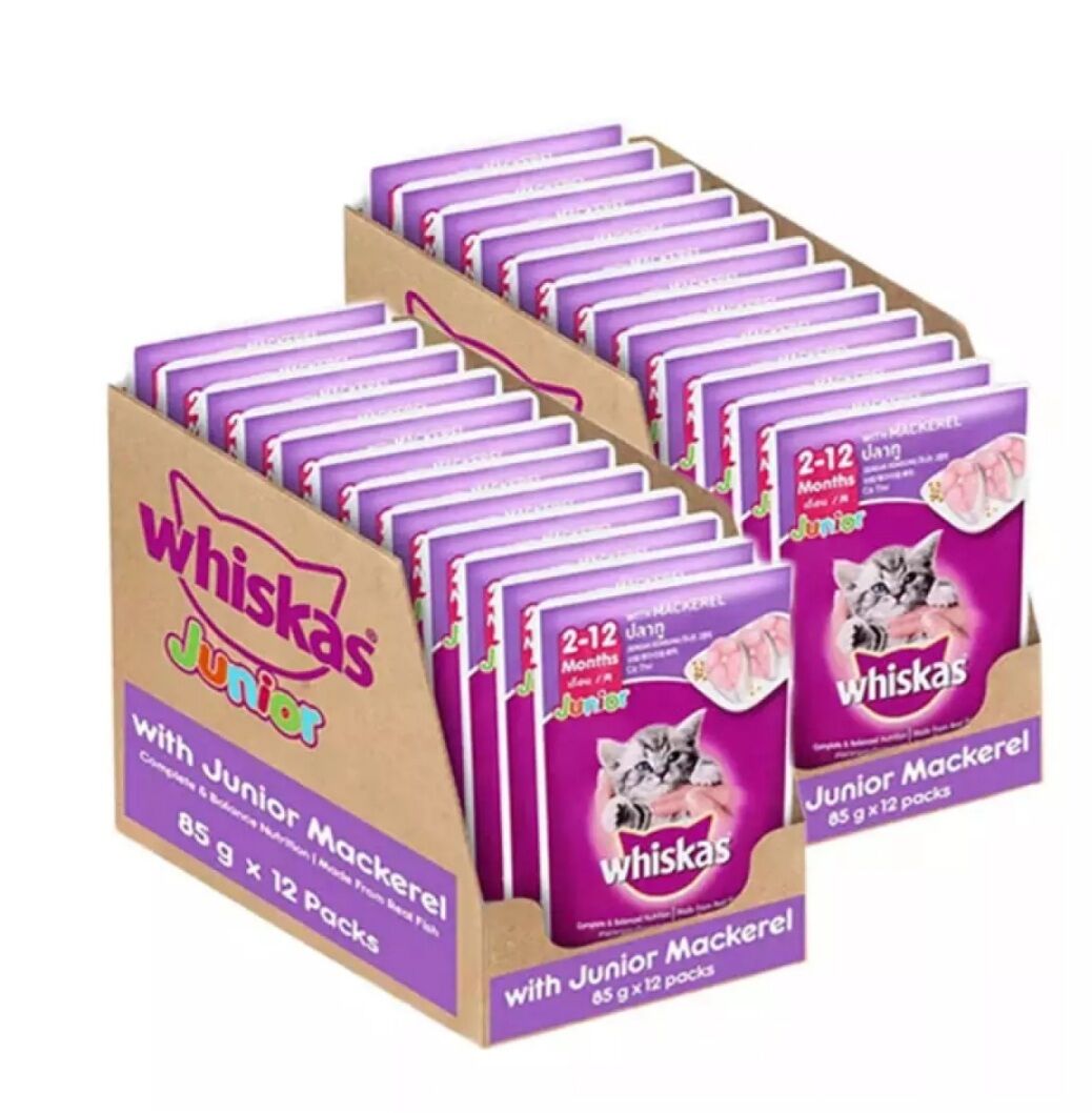 Thức ăn Whiskas cho mèo con dạng Pate vị Cá thu 24 gói x 80g