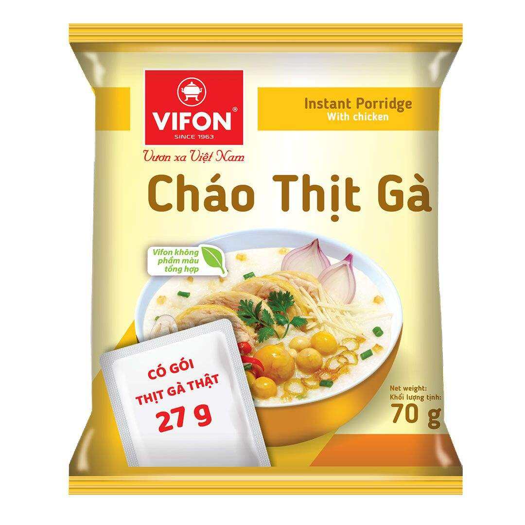 Cháo gà có thịt thật Vifon 70g, Cháo Vifon.