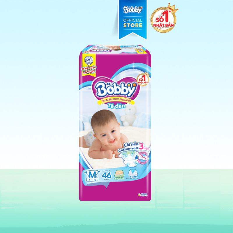 [Free ship] Bỉm tã dán bobby M46/76 (6-10kg)