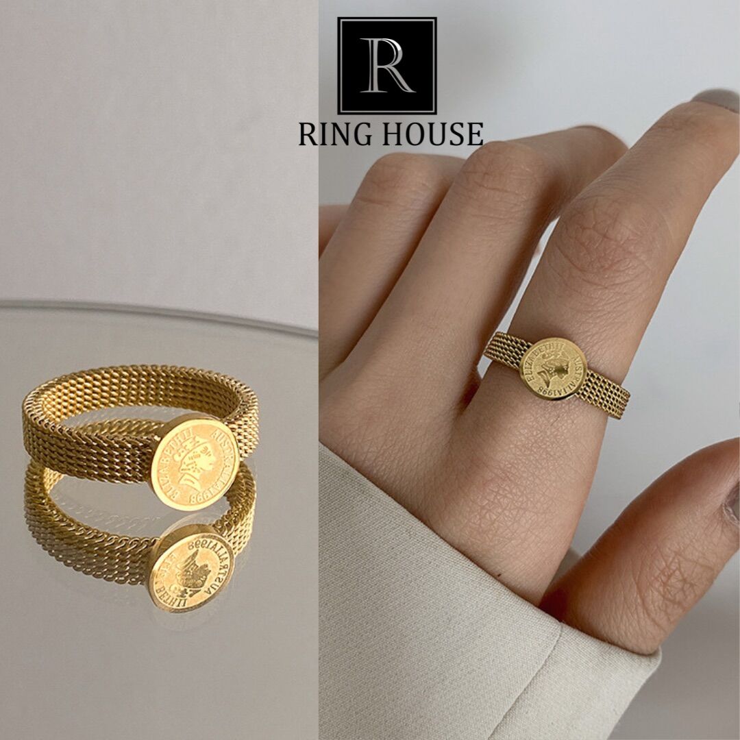 Nhẫn Titan Nam Nữ Unisex Mặt Đồng Công Chúa Đẹp Ring House